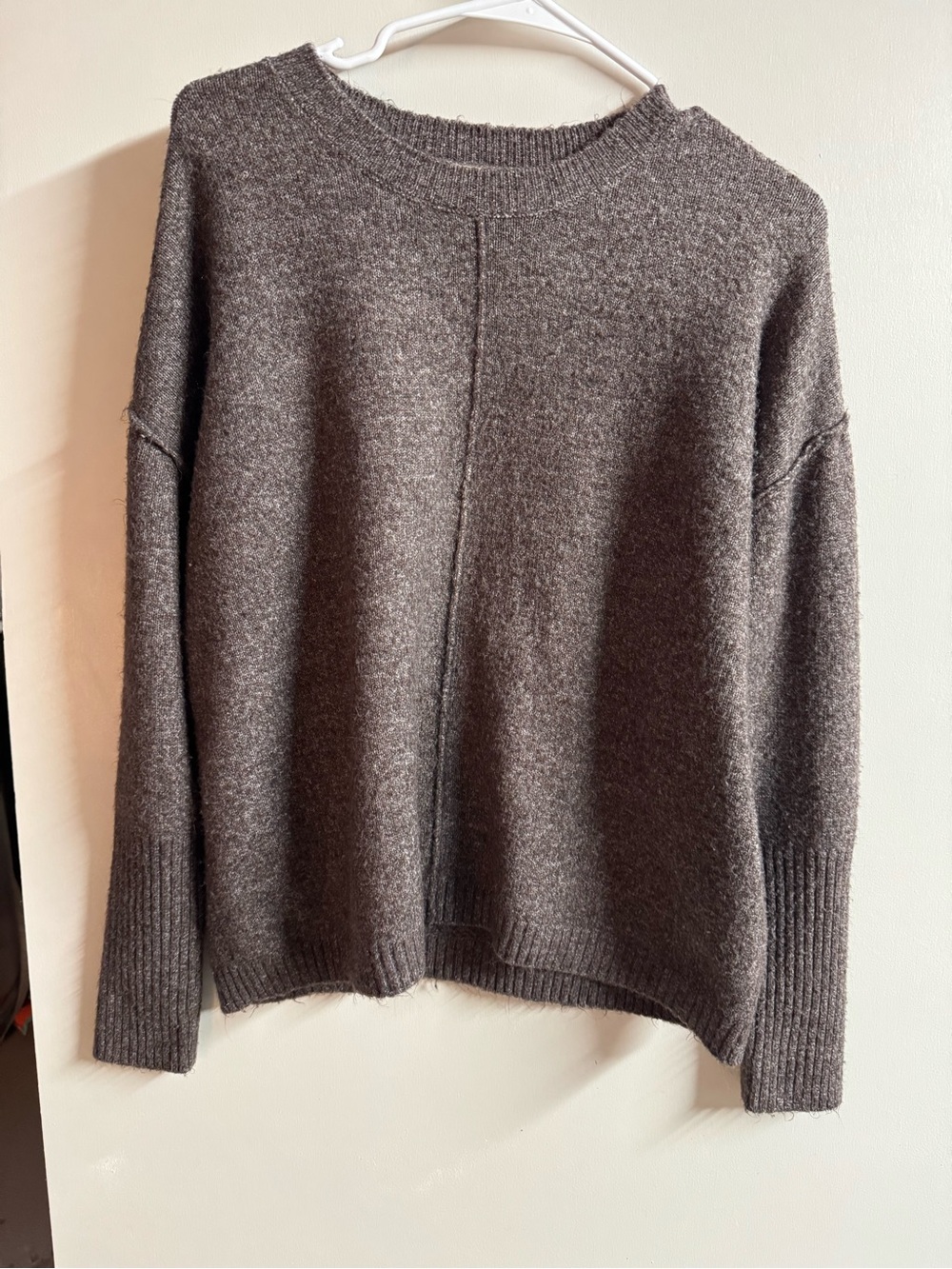 Relaxed Dark Gray Crewneck Sweater